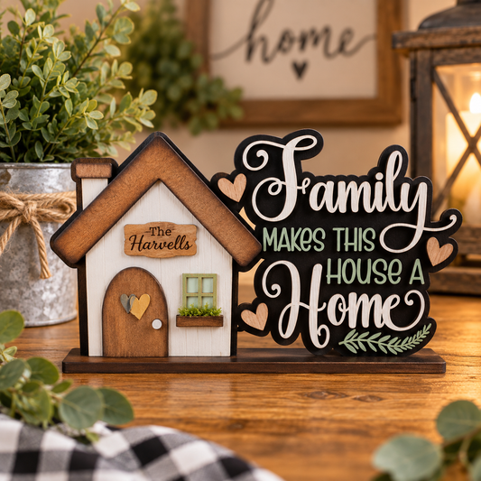 Family Makes This House a Home Lighted Shelf Sitter