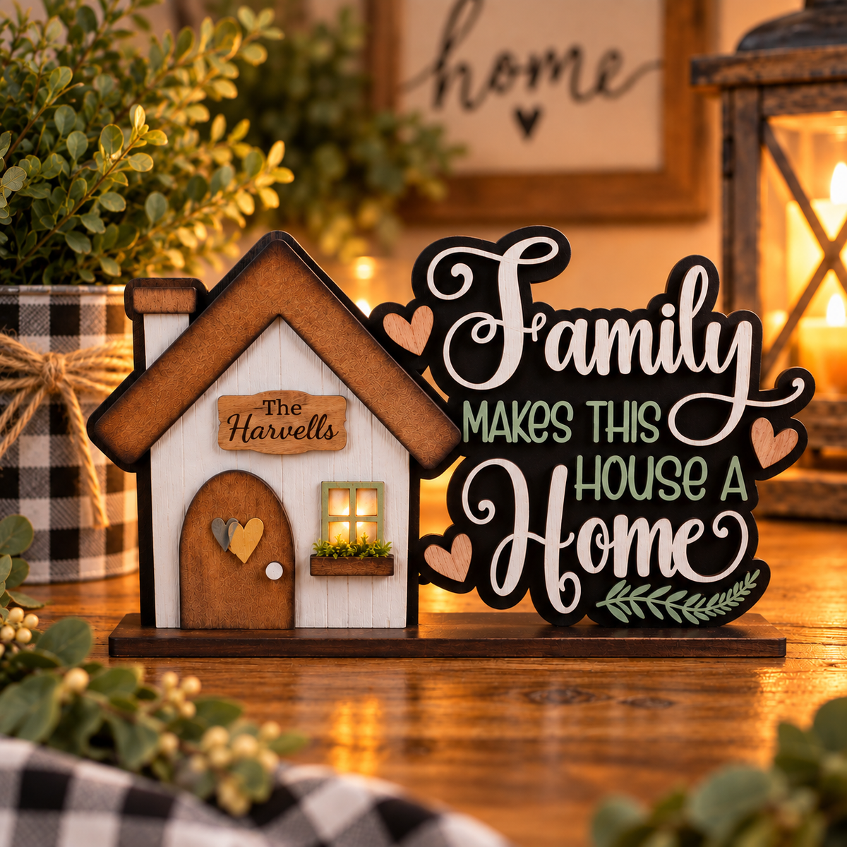 Family Makes This House a Home Lighted Shelf Sitter