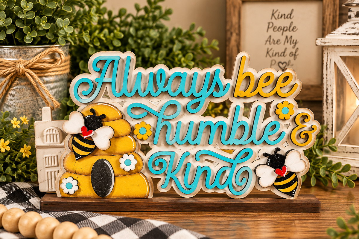 Always Bee Humble & Kind Decorative Shelf Sitter