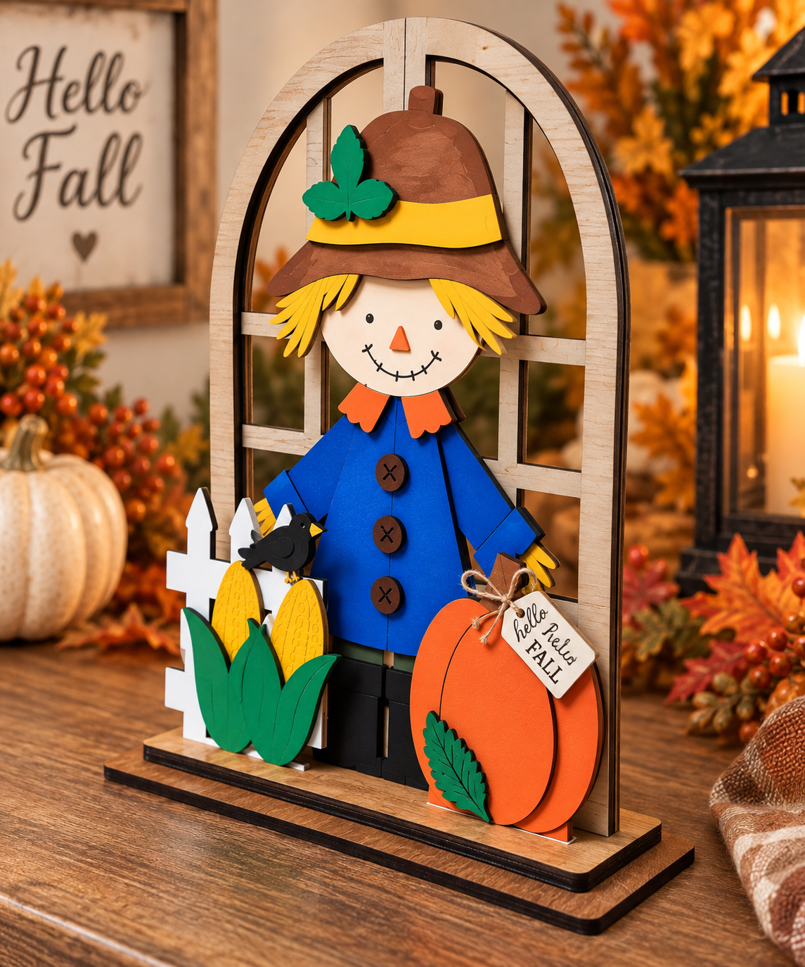 Fall Scarecrow – Complete Interchangeable Arched Window Set