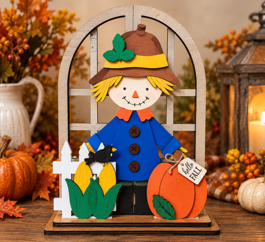 Fall Scarecrow – Complete Interchangeable Arched Window Set