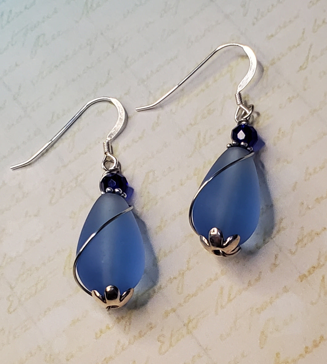 Teardrop Earrings (Cobalt Blue)