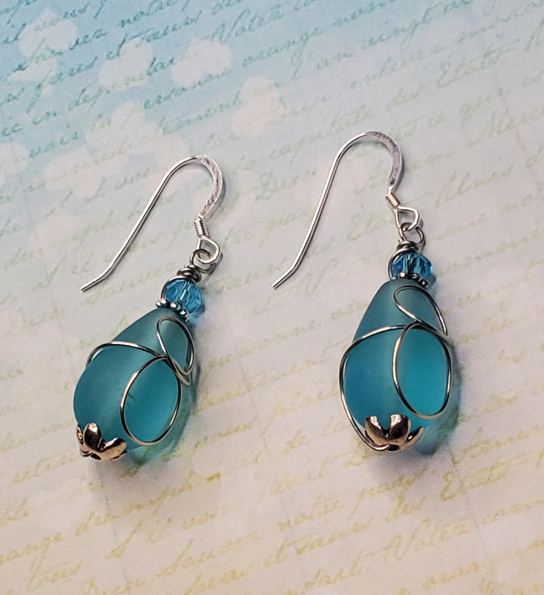 Teardrop Earrings (Caribbean Blue)